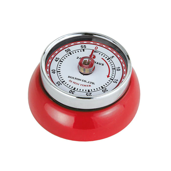"Retro" Kitchen Timer, Red, 2.75x1.25," by Zassenhaus M072327 "Retro" Kitchen Timer, Red, 2.75x1.25," by Zassenhaus M072327