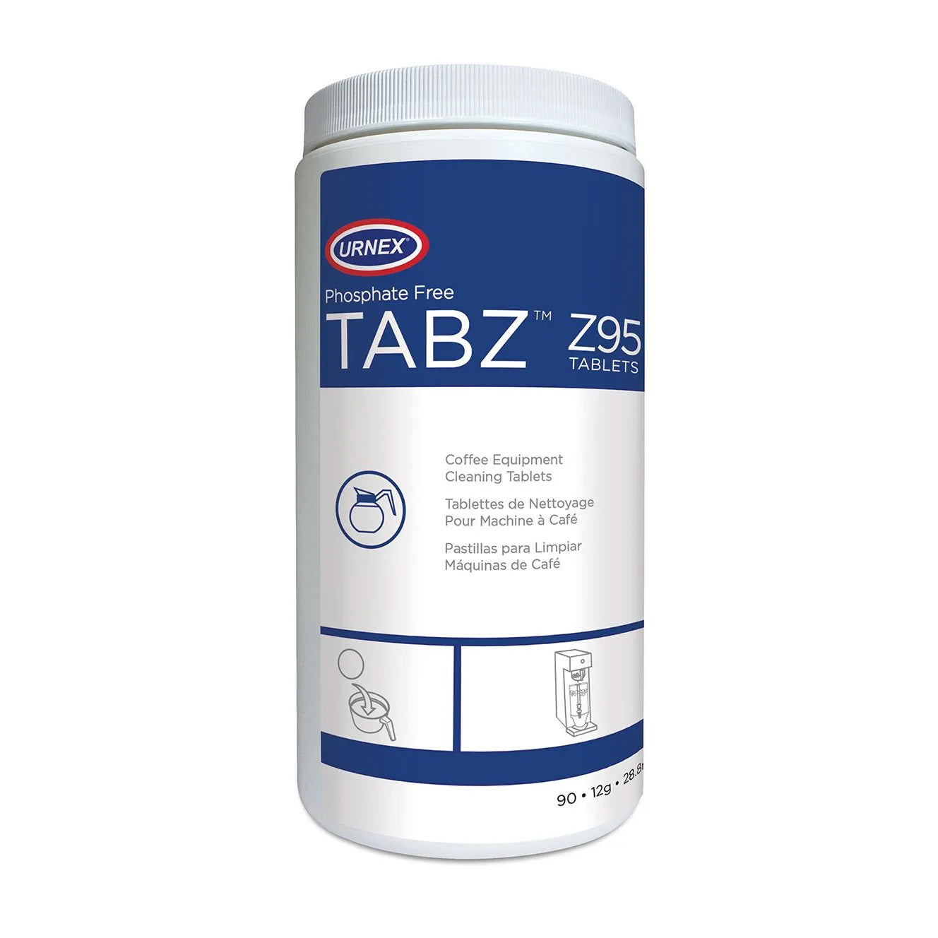 Urnex TABZ Z95 Coffee Equipment Cleaning 12g Tablets - 90 Tablet Jar
