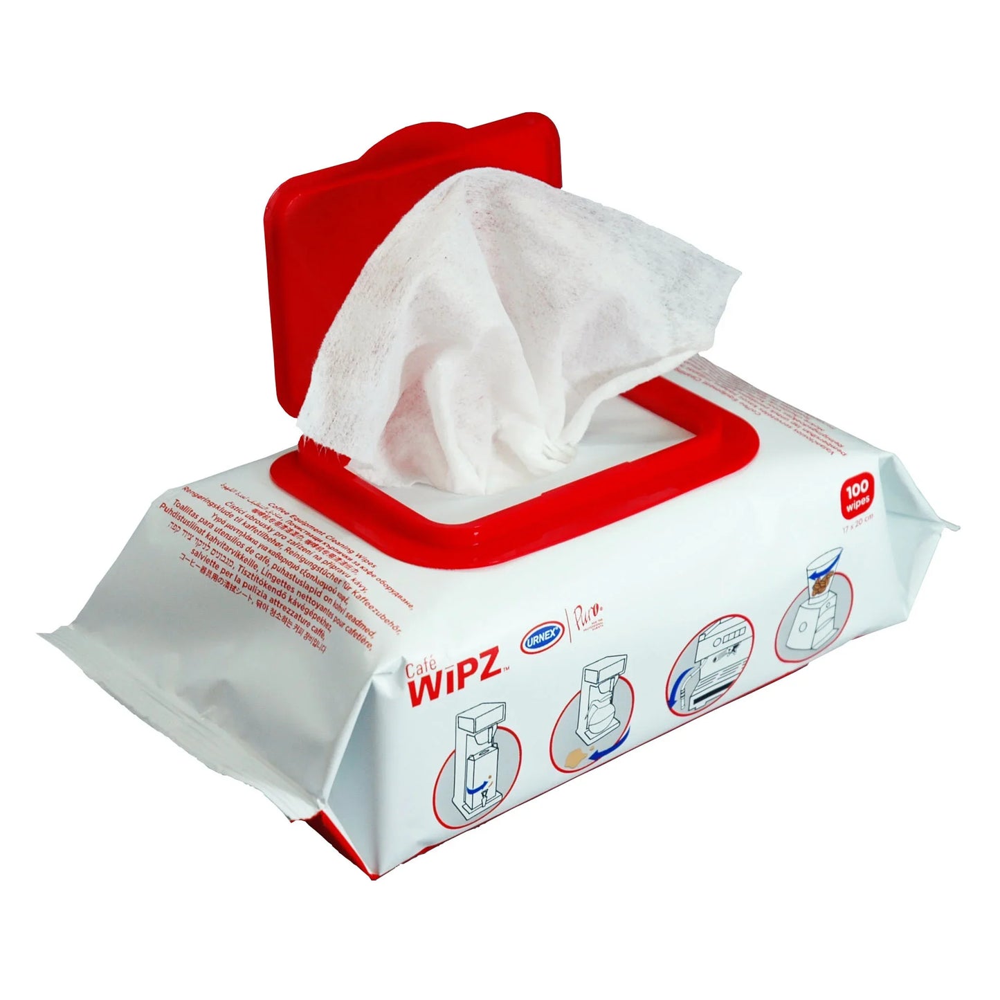 Urnex Café Wipz Coffee Equipment Cleaning Wipes, 100/pk
