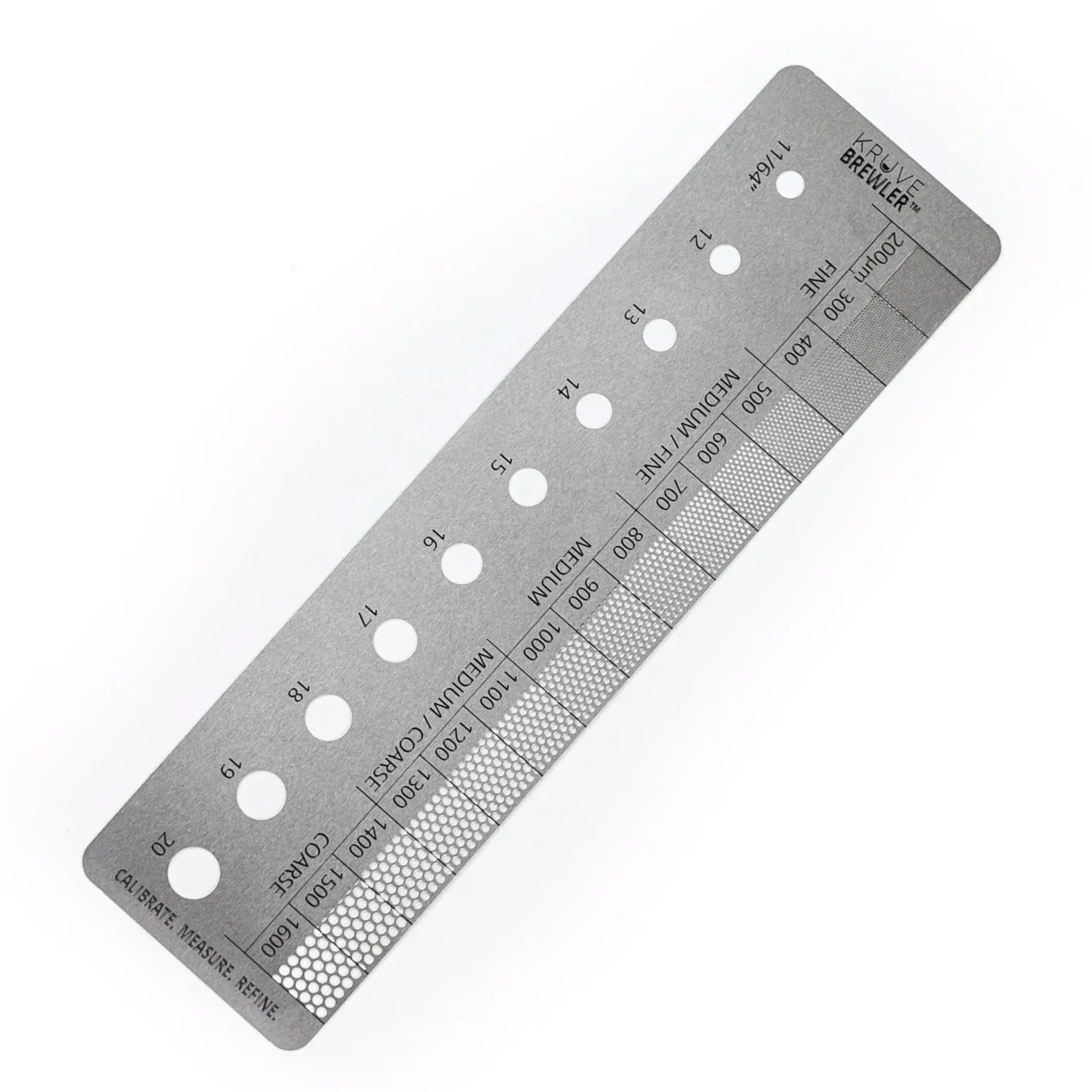 Kruve Brewler Stainless Steel Ruler with Grind Holes, Bean Holes + CM Markings - KVS2020