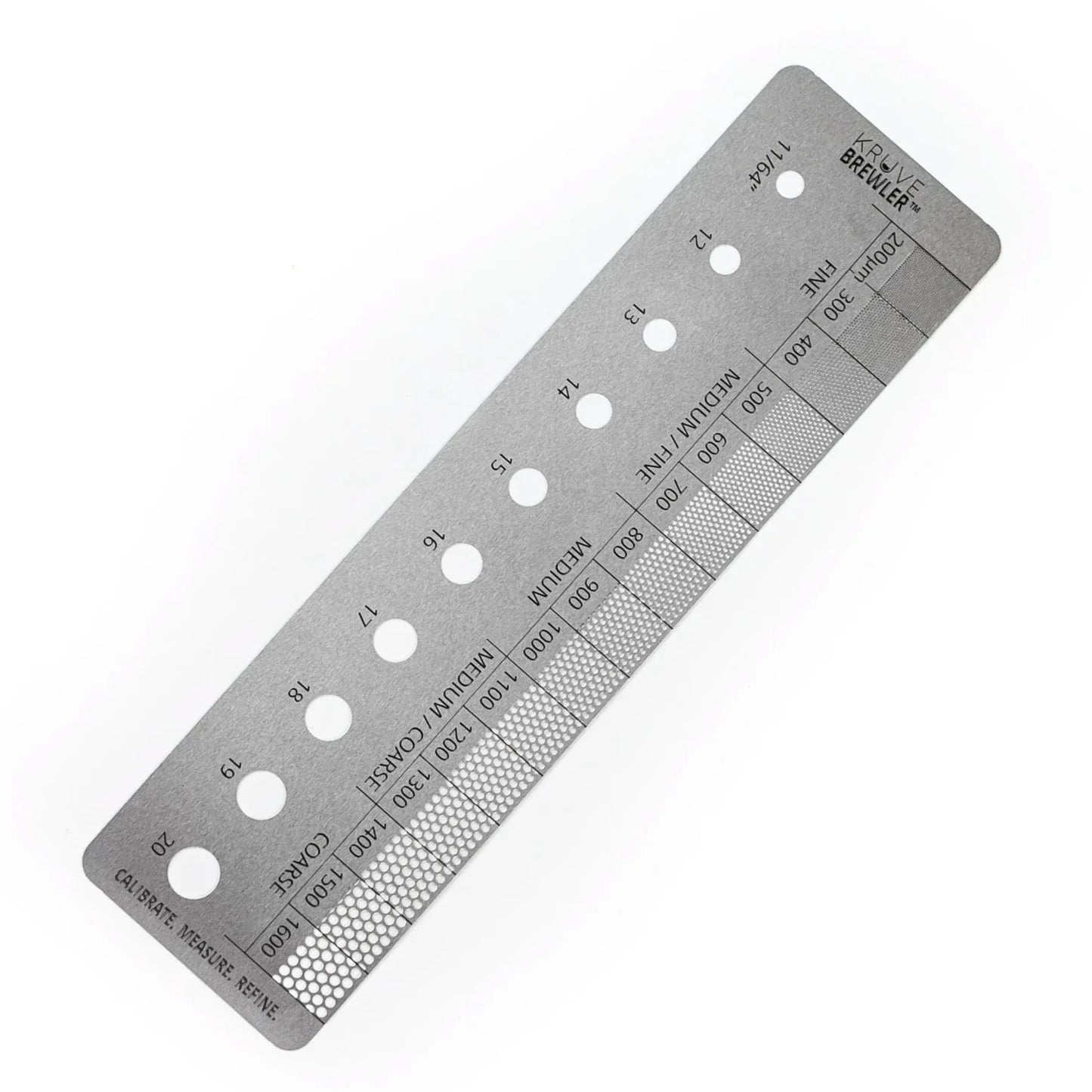 Kruve Brewler Stainless Steel Ruler with Grind Holes, Bean Holes + CM Markings - KVS2020