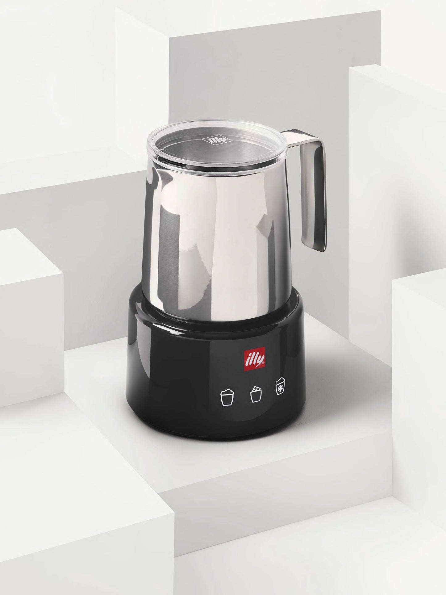 Illy Electric Milk Frother Black & Stainless Steel by Piero Lissoni - #23807