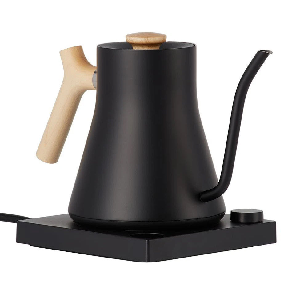 Fellow Stagg EKG Electric Pour-Over Gooseneck Kettle - Matte Black + Maple #1202MA90