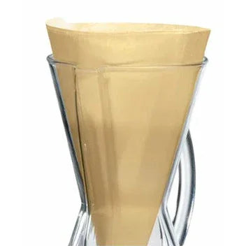 Chemex Bonded Unfolded Pint Size 13" Half Moon Filter Natural 100 Pack - FP-2N