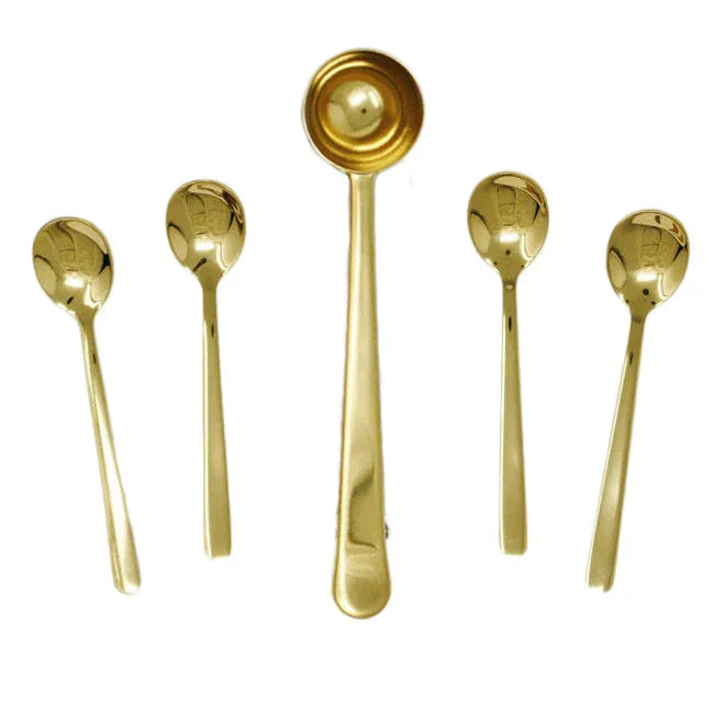 Cafe Culture Espresso Spoons Set - Stainless Steel with Gold Finish