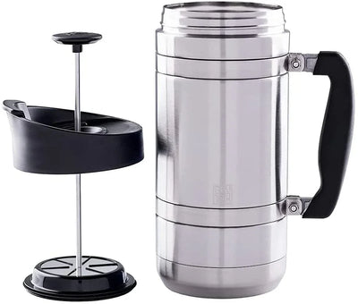 Planetary Design BruTrek Basecamp / Sierra French Press with Bru-Stop 48 fl. oz. - Brushed Steel -  SFP0148