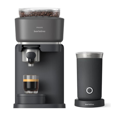Philips / Saeco - Baristina Semi Automatic Espresso Machine with Milk Frother Combo - Black BAR303/60