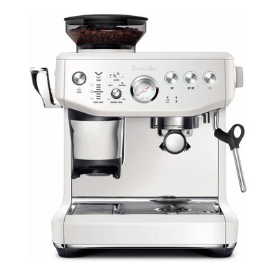 Breville - Barista Express Impress Semi-Automatic Combo Espresso Machine with Grinder Sea Salt White - BES876SST