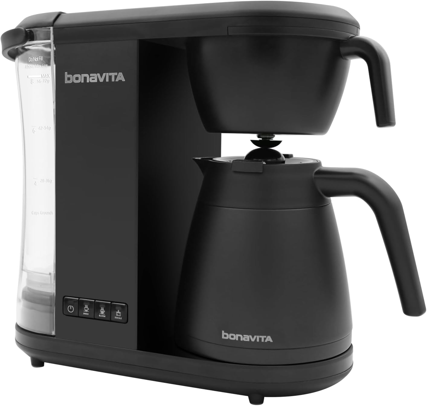Bonavita - Enthusiast One-Touch Coffee Brewer 8 Cup Matte Black with Glass Carafe & Brew Stop - BVC2201GS-MB