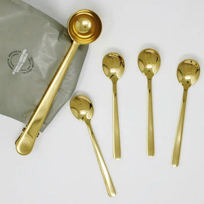 Cafe Culture Espresso Spoons Set - Stainless Steel with Gold Finish