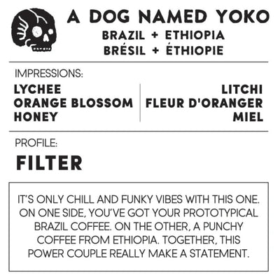 Back Road Coffee A Dog Named Yoko Brazil + Ethiopia Espresso Blend Medium Roasted Whole Beans 300g