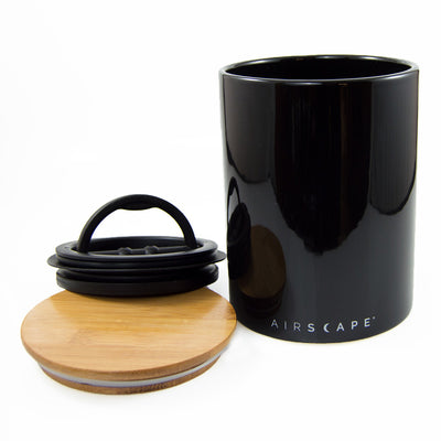 AirScape Ceramic 64oz Coffee Canister 7" - Obsidian Black