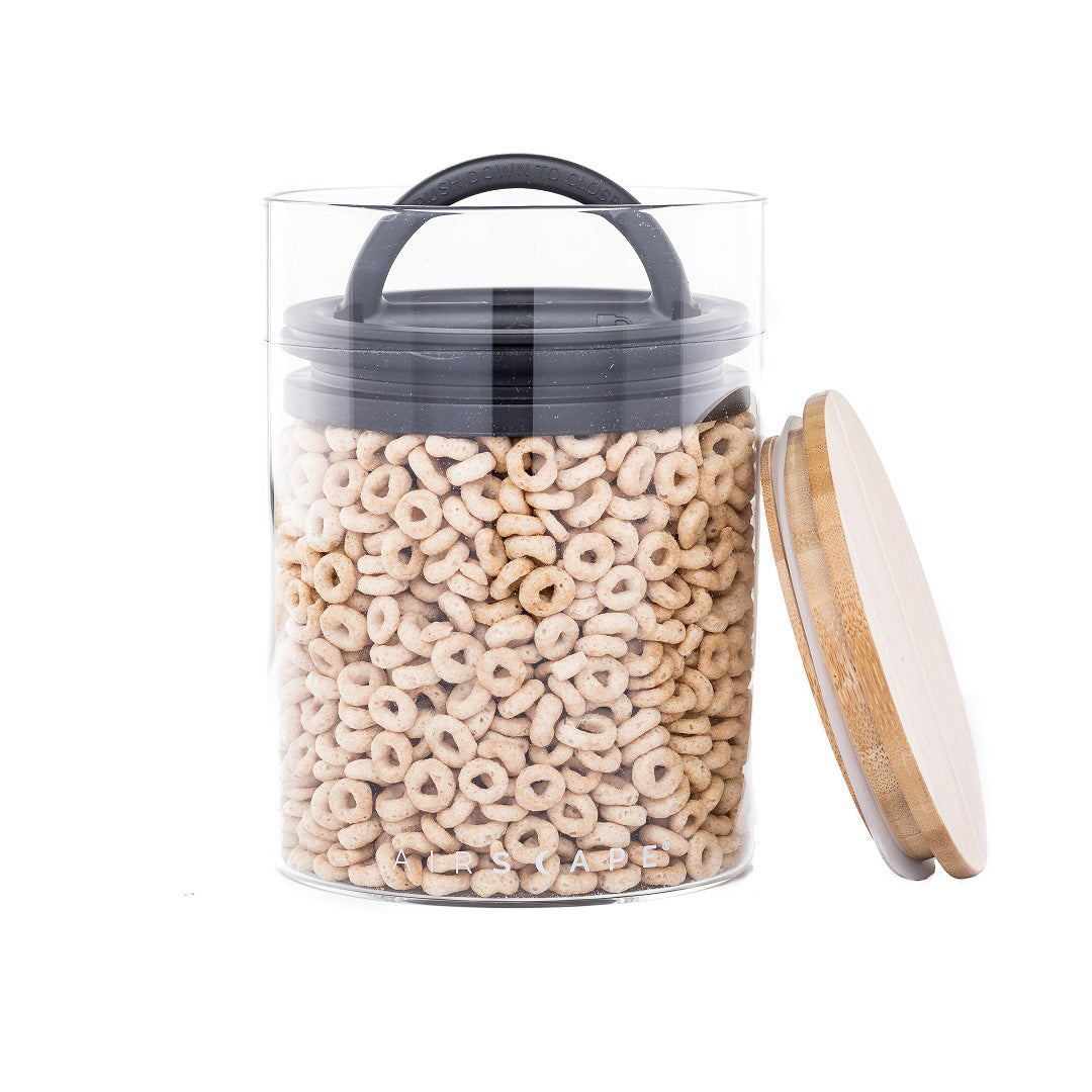 Planetary Design AirScape Glass with Bamboo Lid 64oz Coffee Canister 7" Medium - AGW07