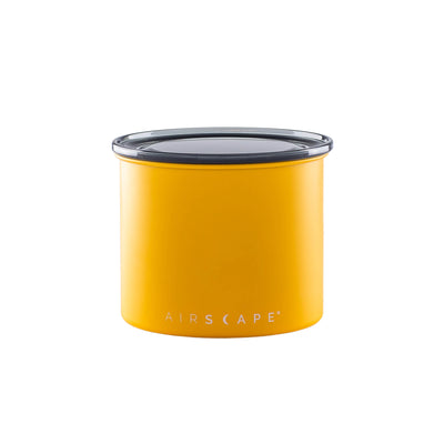 Planetary Design AirScape Classic Stainless Steel 32oz Coffee Canister 4" - Matte Yellow with Smoke Lid AS2504