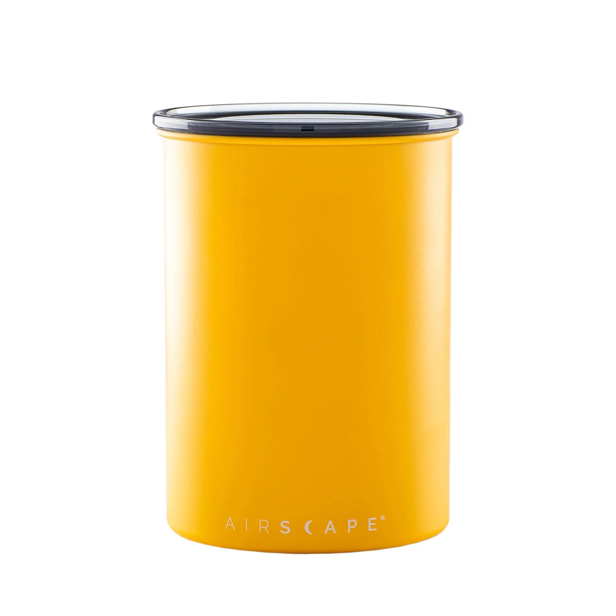 Planetary Design AirScape Classic Stainless Steel 64oz Coffee Canister 7" - Matte Yellow with Smoke Lid - AS2507