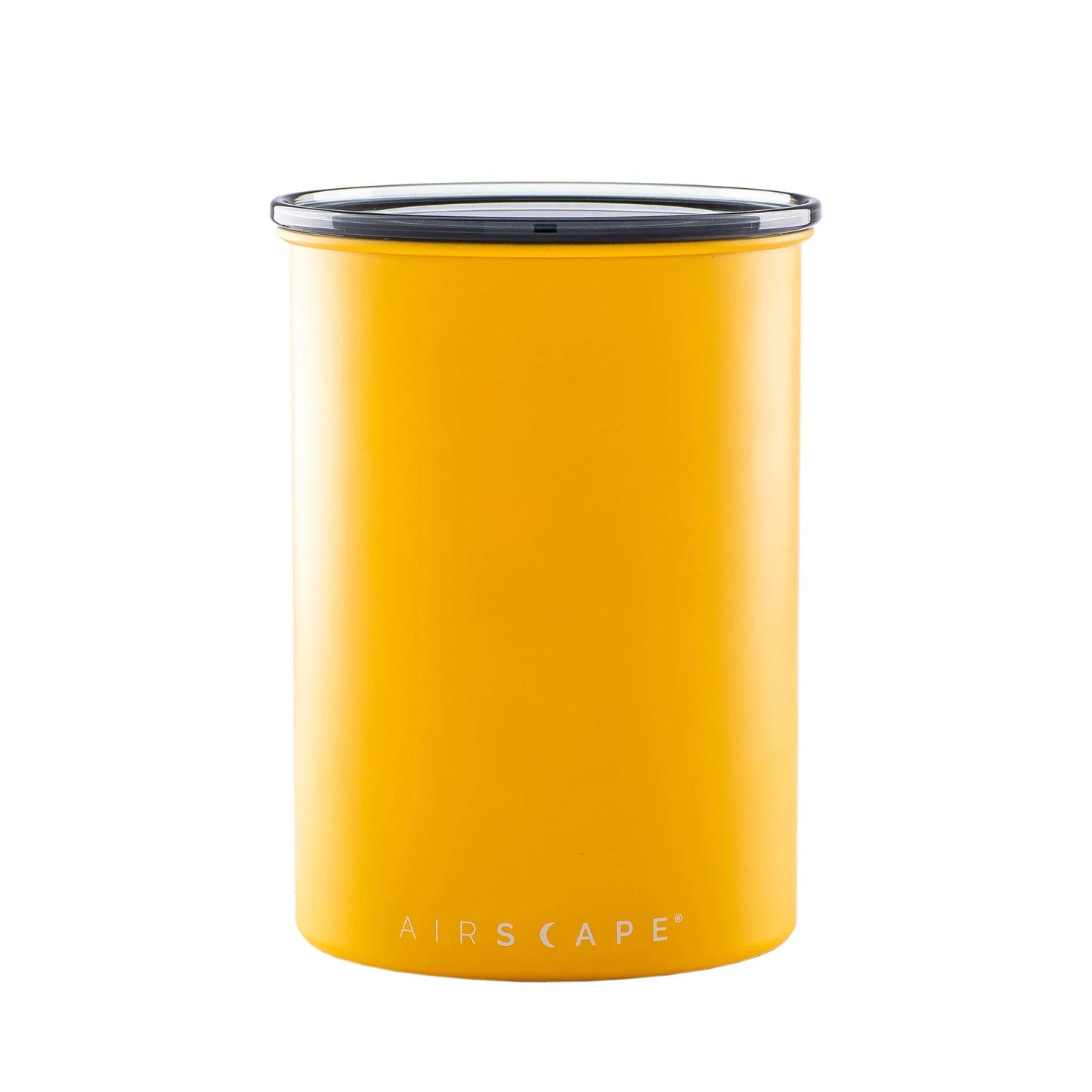 Planetary Design AirScape Classic Stainless Steel 64oz Coffee Canister 7" - Matte Yellow with Smoke Lid - AS2507