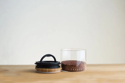 Planetary Design AirScape Glass with Bamboo Lid 32oz Coffee Canister 4" Small - AGW04 