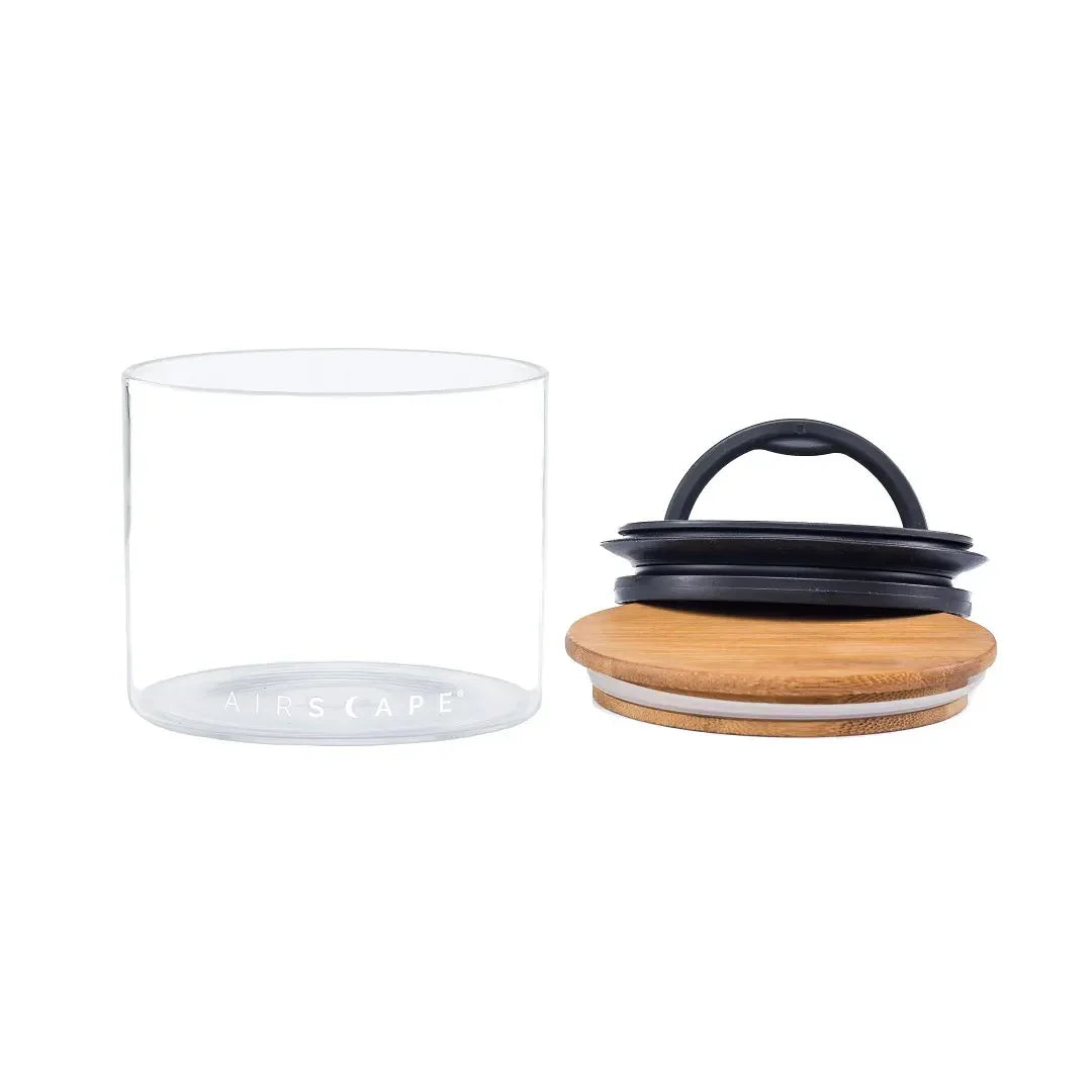 Planetary Design AirScape Glass with Bamboo Lid 32oz Coffee Canister 4" Small - AGW04 