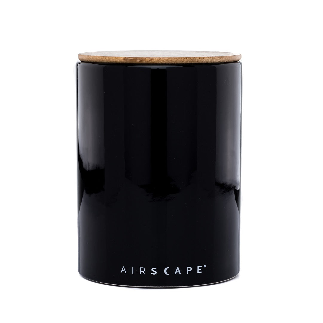 AirScape Ceramic 64oz Coffee Canister 7" - Obsidian Black