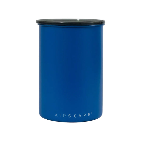 Planetary Design AirScape Classic Stainless Steel 64oz Coffee Canister 7" Medium - Matte Blue with Smoke Lid AS2907