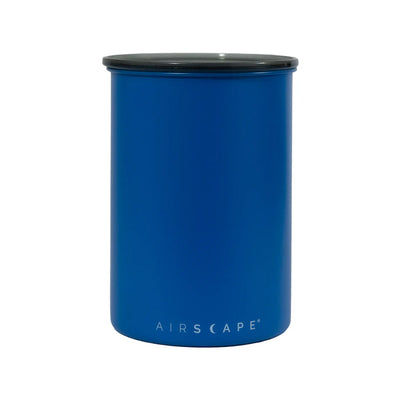 Planetary Design AirScape Classic Stainless Steel 64oz Coffee Canister 7" Medium - Matte Blue with Smoke Lid AS2907