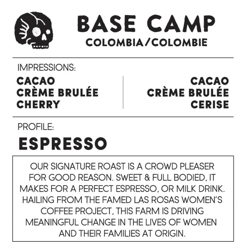 Back Road Coffee Base Camp Colombia Huila Espresso Blend Medium Roasted Whole Beans 300g