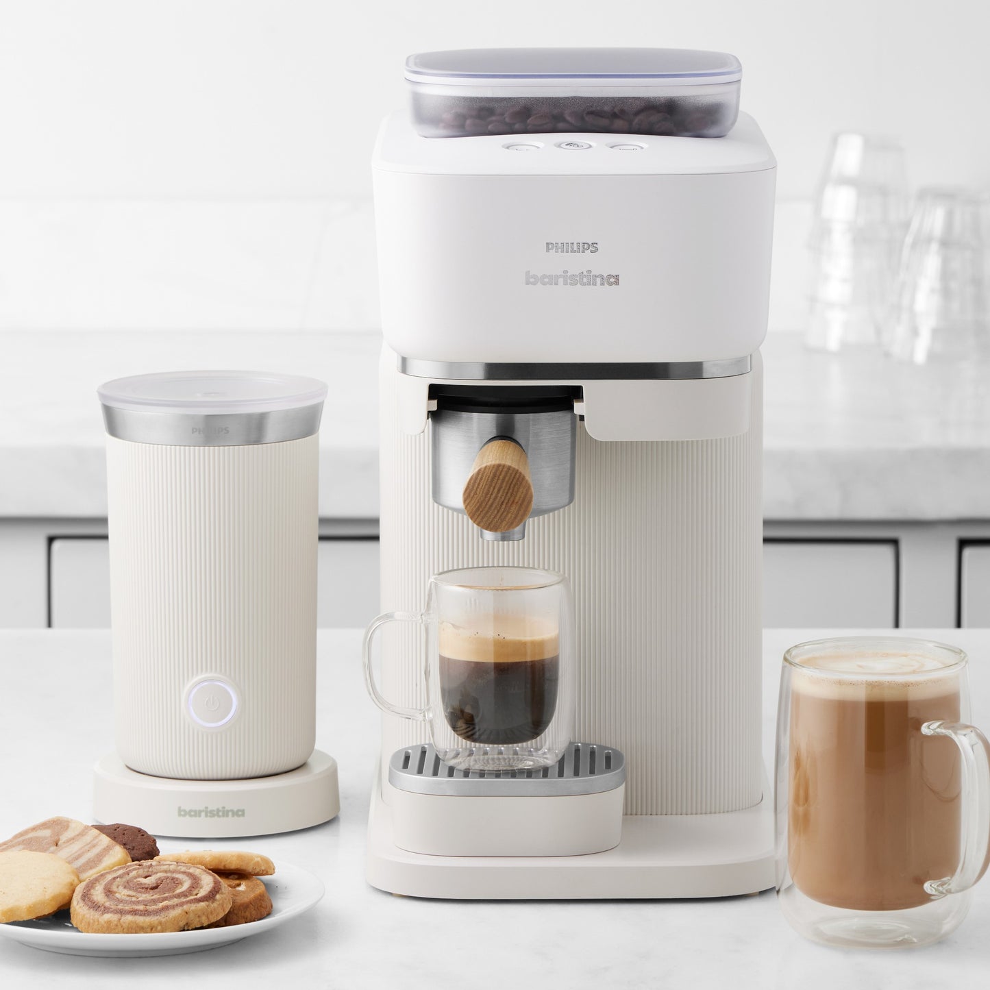 Philips / Saeco - Baristina Semi Automatic Espresso Machine with Milk Frother Combo - Black BAR303/60