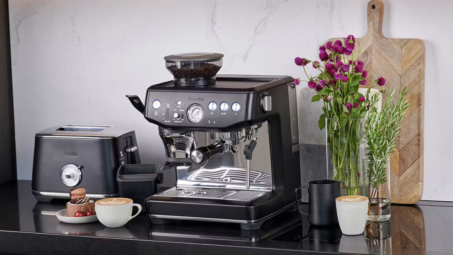 Breville - Barista Express Impress Semi-Automatic Combo Espresso Machine with Grinder Black Truffle - BES876BTR