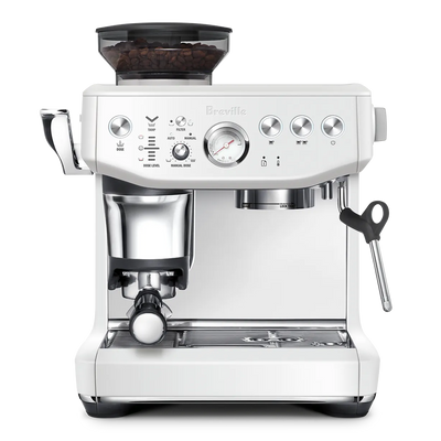 Breville - Barista Express Impress Semi-Automatic Combo Espresso Machine with Grinder Sea Salt White - BES876SST