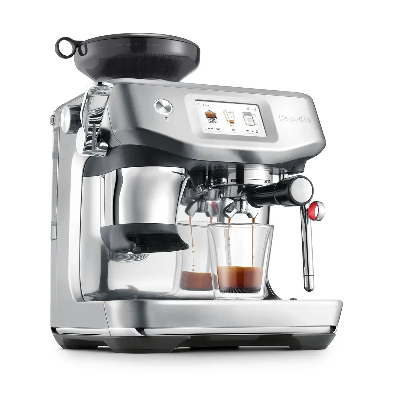 Breville - Barista Touch Impress Semi-Automatic Combo Espresso Machine with Grinder - Brushed Stainless Steel - BES881BSS