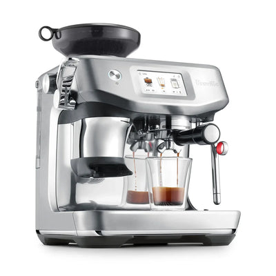 Breville - Barista Touch Impress Semi-Automatic Combo Espresso Machine with Grinder - Brushed Stainless Steel - BES881BSS