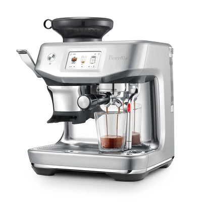 Breville - Barista Touch Impress Semi-Automatic Combo Espresso Machine with Grinder - Brushed Stainless Steel - BES881BSS