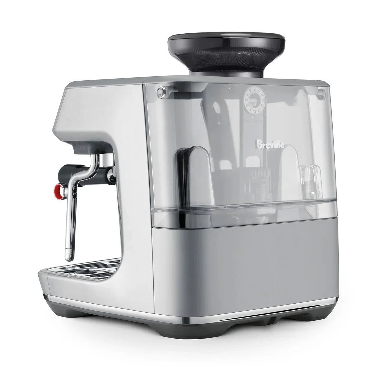 Breville - Barista Touch Impress Semi-Automatic Combo Espresso Machine with Grinder - Brushed Stainless Steel - BES881BSS