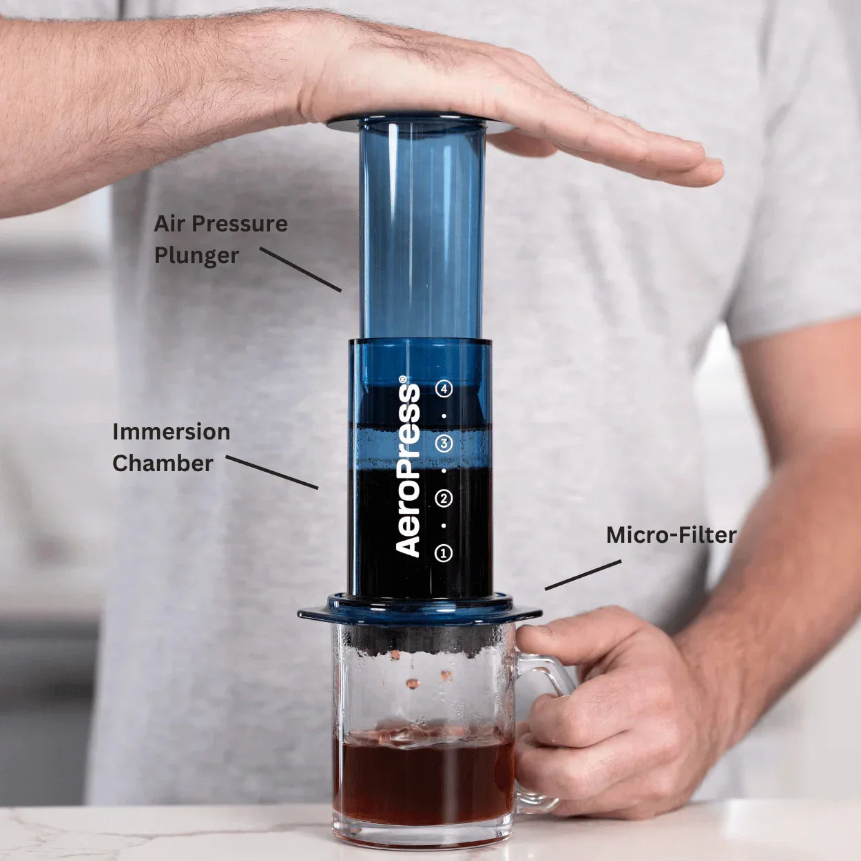 AeroPress Clear Blue Coffee Maker - #65208-9-BL