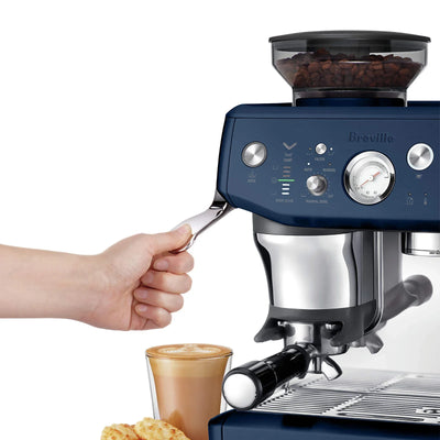 Breville - Barista Express Impress Semi-Automatic Combo Espresso Machine with Grinder Damson Blue - BES876DBL