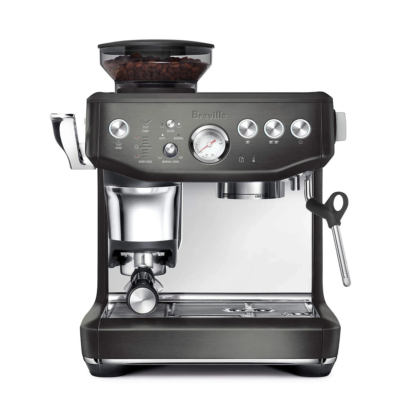 Breville - Barista Express Impress Semi-Automatic Combo Espresso Machine with Grinder Black Stainless - BES876BST