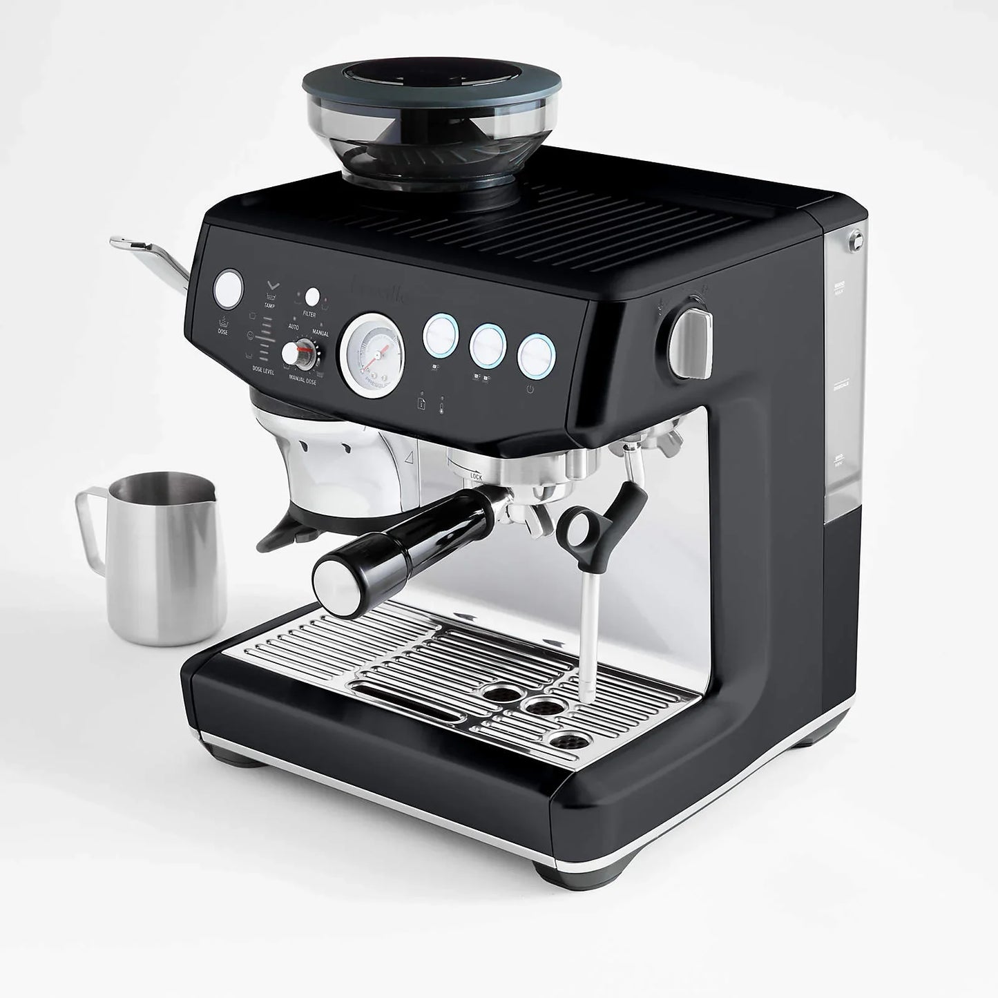 Breville - Barista Express Impress Semi-Automatic Combo Espresso Machine with Grinder Black Truffle - BES876BTR