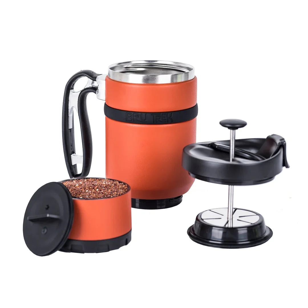 Planetary Design Double Shot 3.0 Travel Press with Bru-Stop 16 fl. oz. - Red Rock Burnt Orange Texture - DS1016