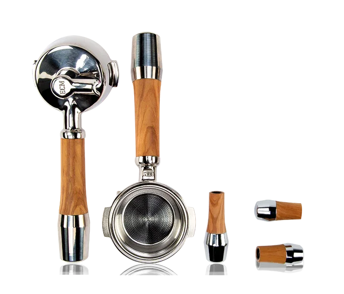ECM Olive Wood Portafilter Joystick Set with ECM Logo - 89488 // AC100053-00