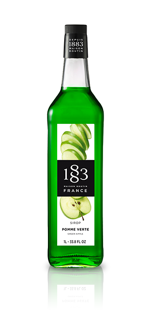1883 Green Apple Syrup 1L Glass Bottle