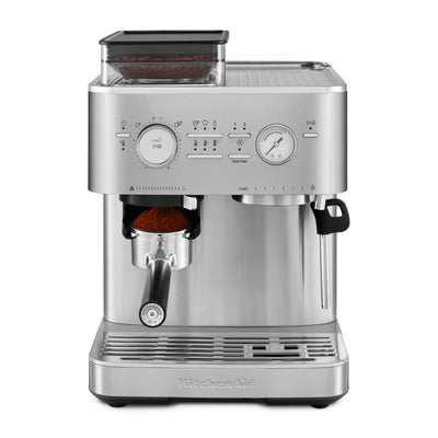 KitchenAid - Semi Automatic Espresso Machine with Burr Grinder Stainless Steel - KES6551SX