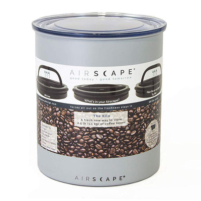 Planetary Design AirScape Kilo Galvanized Steel 80oz Large Coffee Canister 8" - Ash Matte Grey
