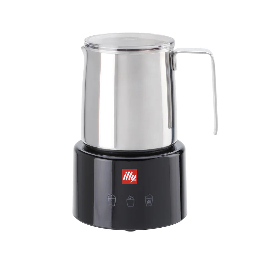 Illy Electric Milk Frother Black & Stainless Steel by Piero Lissoni - #23807
