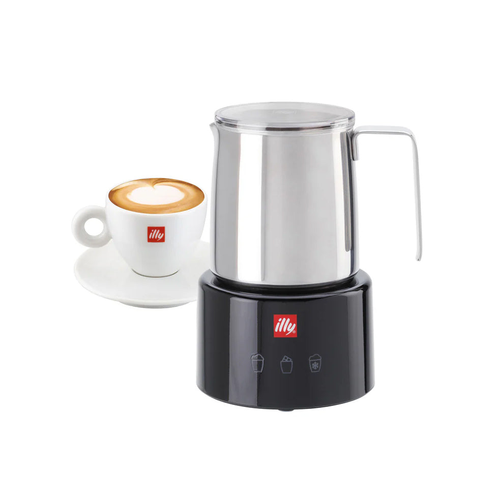 Illy Electric Milk Frother Black & Stainless Steel by Piero Lissoni - #23807