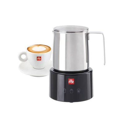 Illy Electric Milk Frother Black & Stainless Steel by Piero Lissoni - #23807