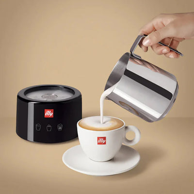 Illy Electric Milk Frother Black & Stainless Steel by Piero Lissoni - #23807