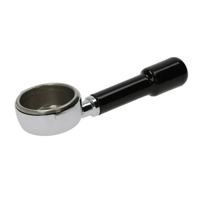 Lelit 58mm Bottomless Portafilter in stainless steel, with black inclined classic handle. Includes Filter Basket (18-21gr) - LEPLA580S
