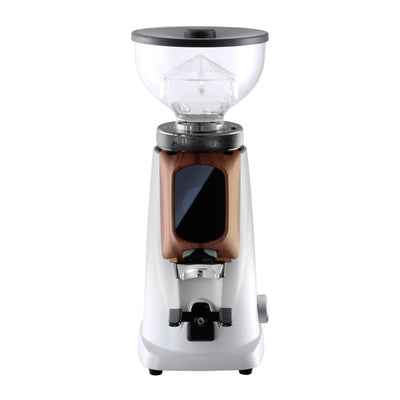 Fiorenzato AllGround Grinder - Matt Artic White and Walnut Wood with Short Hopper