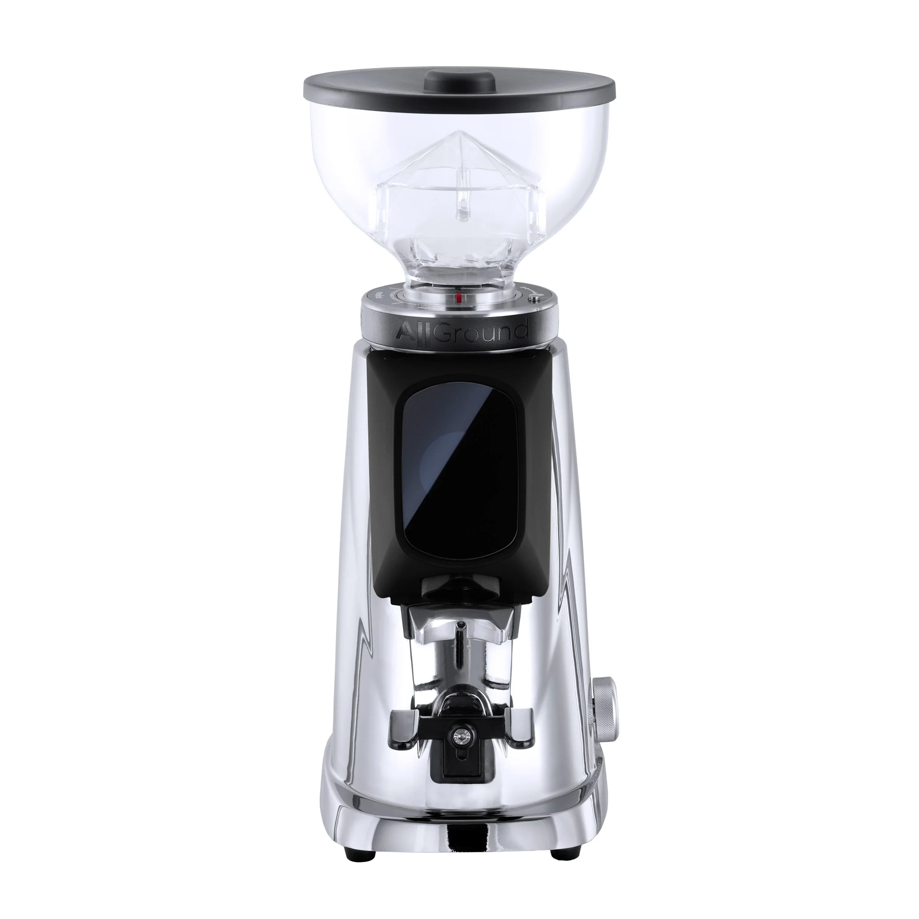 Fiorenzato AllGround Grinder - Chrome Plated and Deep Black with Short Hopper