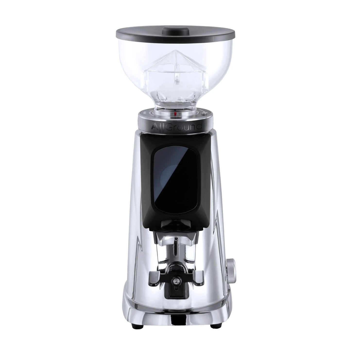Fiorenzato AllGround Grinder - Chrome Plated and Deep Black with Short Hopper